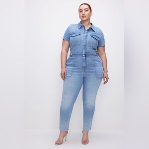 GOOD AMERICAN $199 Fit For Success Jumpsuit Blue274